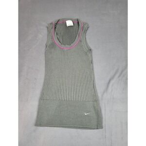 Nike Golf Sweater Vest Girls Medium Brown Preppy Academia Crew Neck Lightweight